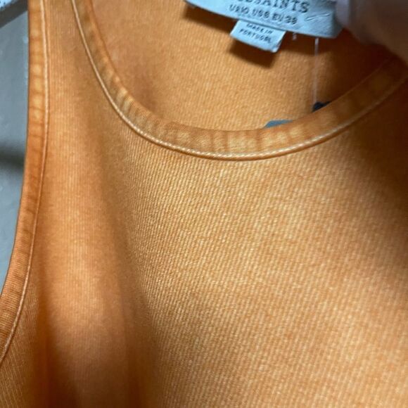 ALL Saints Bodysuit in burnt orange tangerine dyed color Size 6 Brat Summer NWT - Picture 7 of 11